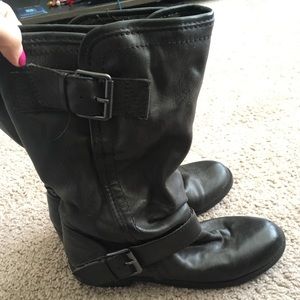 Dark gray boots